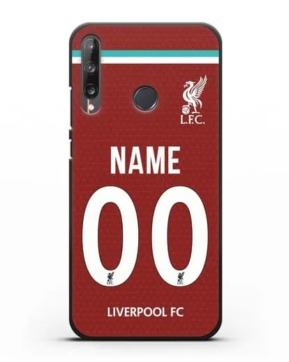 Именной чехол ФК Ливерпуль с фамилией и номером (сезон 2020-2021) домашняя форма силиконовый для Huawei P40 lite E