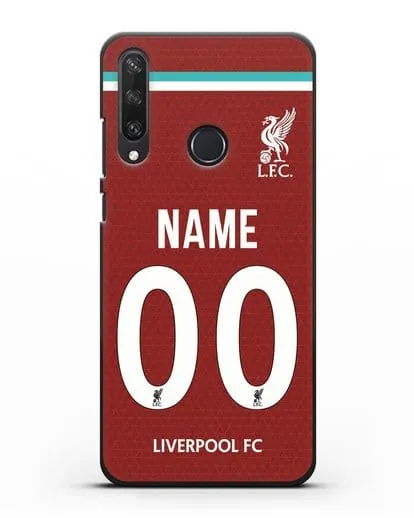 Именной чехол ФК Ливерпуль с фамилией и номером (сезон 2020-2021) домашняя форма силиконовый для Huawei Y6P