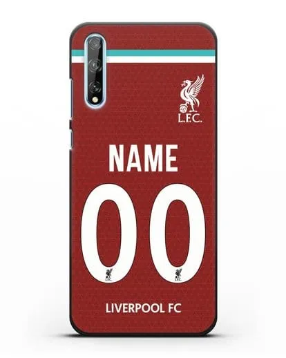 Именной чехол ФК Ливерпуль с фамилией и номером (сезон 2020-2021) домашняя форма силиконовый для Huawei Y8P