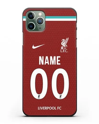 Именной чехол ФК Ливерпуль с фамилией и номером (сезон 2020-2021) домашняя форма силиконовый для iPhone 11 Pro Max