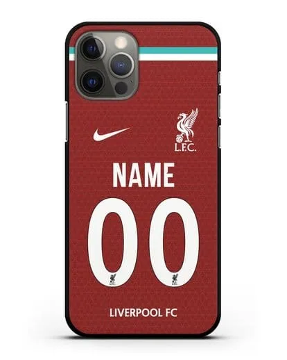 Именной чехол ФК Ливерпуль с фамилией и номером (сезон 2020-2021) домашняя форма силиконовый для iPhone 12 Pro