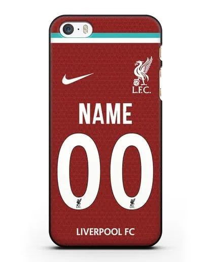 Именной чехол ФК Ливерпуль с фамилией и номером (сезон 2020-2021) домашняя форма силиконовый для iPhone 5/5s/SE