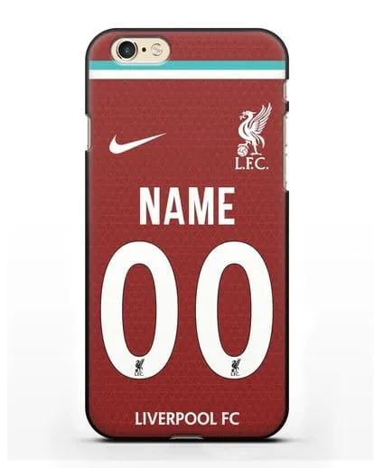 Именной чехол ФК Ливерпуль с фамилией и номером (сезон 2020-2021) домашняя форма силиконовый для iPhone 6