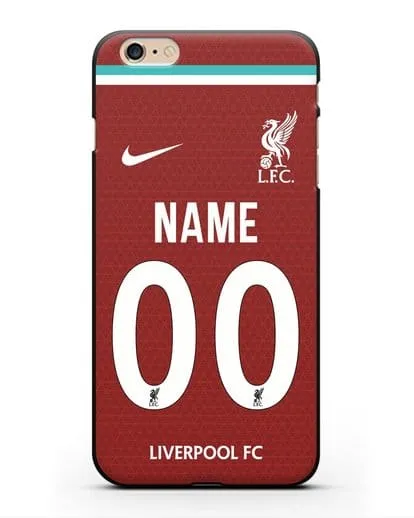 Именной чехол ФК Ливерпуль с фамилией и номером (сезон 2020-2021) домашняя форма силиконовый для iPhone 6 Plus