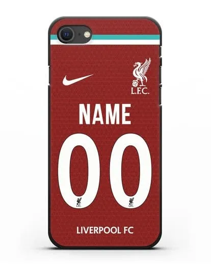 Именной чехол ФК Ливерпуль с фамилией и номером (сезон 2020-2021) домашняя форма силиконовый для iPhone SE 2020