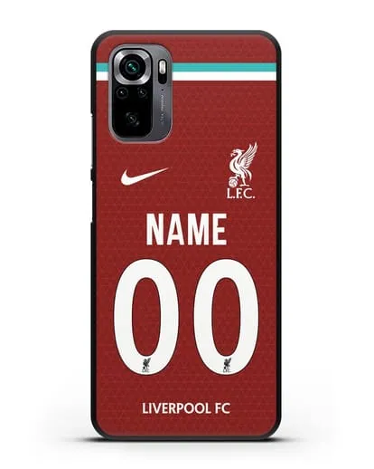 Именной чехол ФК Ливерпуль с фамилией и номером (сезон 2020-2021) домашняя форма силиконовый для Xiaomi Poco M5s