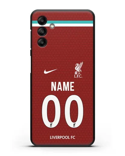 Именной чехол ФК Ливерпуль с фамилией и номером (сезон 2020-2021) домашняя форма силиконовый для Samsung Galaxy A04s [SM-A047]