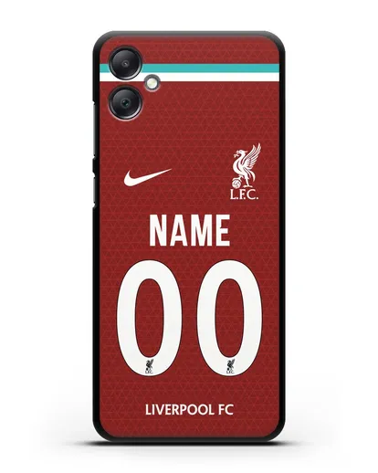Именной чехол ФК Ливерпуль с фамилией и номером (сезон 2020-2021) домашняя форма силиконовый для Samsung Galaxy A05 [SM-A055]