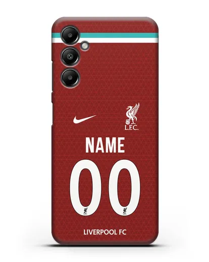 Именной чехол ФК Ливерпуль с фамилией и номером (сезон 2020-2021) домашняя форма силиконовый для Samsung Galaxy A05s [SM-A057]