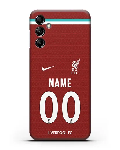 Именной чехол ФК Ливерпуль с фамилией и номером (сезон 2020-2021) домашняя форма силиконовый для Samsung Galaxy A14 [SM-A145]