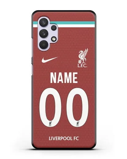 Именной чехол ФК Ливерпуль с фамилией и номером (сезон 2020-2021) домашняя форма силиконовый для Samsung Galaxy A32 4G [SM-A325F]