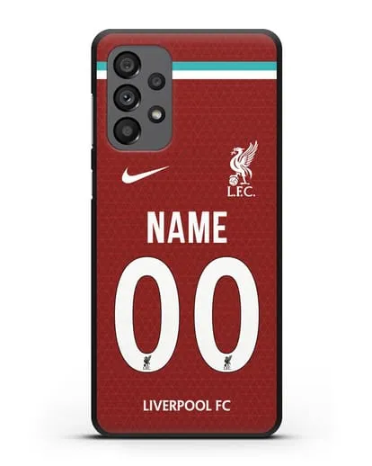 Именной чехол ФК Ливерпуль с фамилией и номером (сезон 2020-2021) домашняя форма силиконовый для Samsung Galaxy A73 5G [SM-A736B]