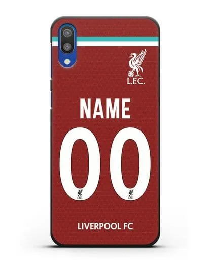 Именной чехол ФК Ливерпуль с фамилией и номером (сезон 2020-2021) домашняя форма силиконовый для Samsung Galaxy M10 [SM-M105F]