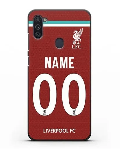 Именной чехол ФК Ливерпуль с фамилией и номером (сезон 2020-2021) домашняя форма силиконовый для Samsung Galaxy M11 [SM-M115F]