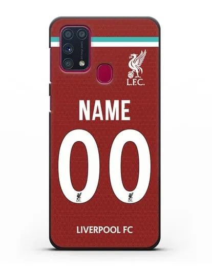 Именной чехол ФК Ливерпуль с фамилией и номером (сезон 2020-2021) домашняя форма силиконовый для Samsung Galaxy M31 [SM-M315F]