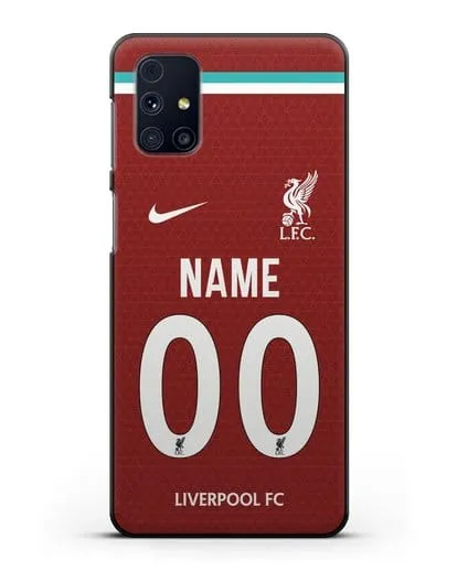 Именной чехол ФК Ливерпуль с фамилией и номером (сезон 2020-2021) домашняя форма силиконовый для Samsung Galaxy M51 [SM-M515F]