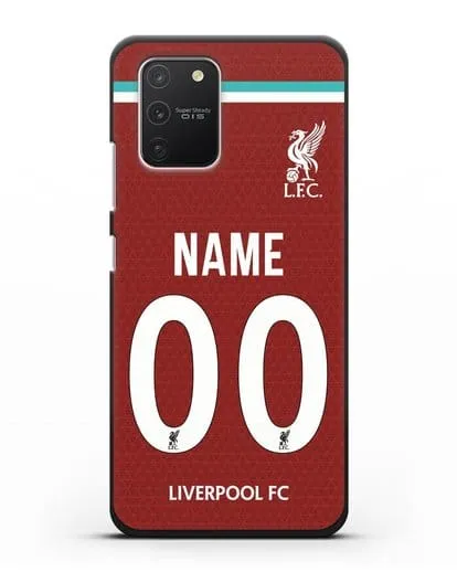 Именной чехол ФК Ливерпуль с фамилией и номером (сезон 2020-2021) домашняя форма силиконовый для Samsung Galaxy S10 lite [SM-G770F]