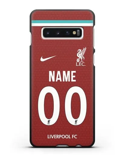 Именной чехол ФК Ливерпуль с фамилией и номером (сезон 2020-2021) домашняя форма силиконовый для Samsung Galaxy S10 [SM-G973F]