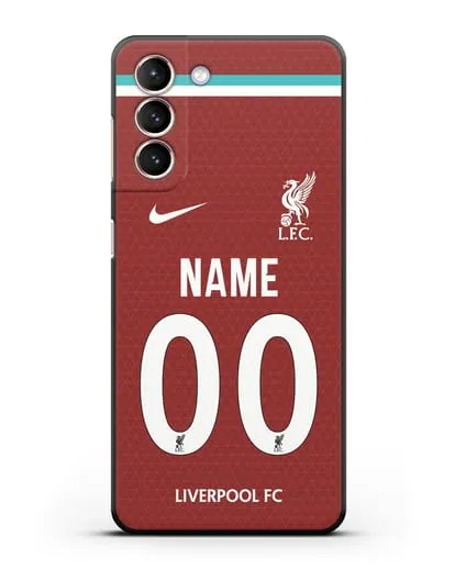 Именной чехол ФК Ливерпуль с фамилией и номером (сезон 2020-2021) домашняя форма силиконовый для Samsung Galaxy S21 FE [G990B]