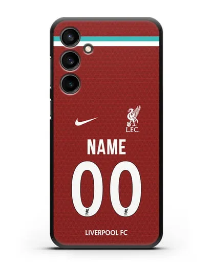 Именной чехол ФК Ливерпуль с фамилией и номером (сезон 2020-2021) домашняя форма силиконовый для Samsung Galaxy S23 FE