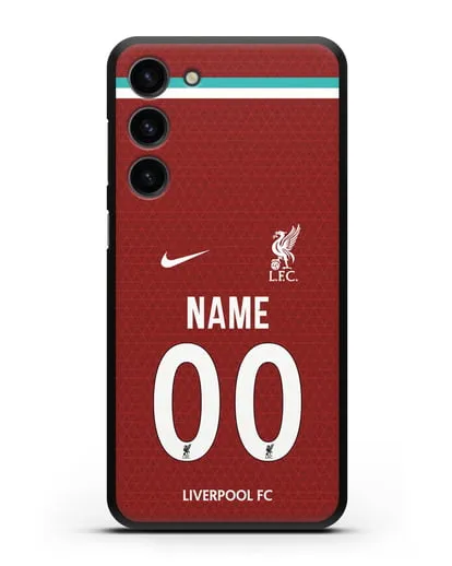 Именной чехол ФК Ливерпуль с фамилией и номером (сезон 2020-2021) домашняя форма силиконовый для Samsung Galaxy S23 Plus [SM-S916]