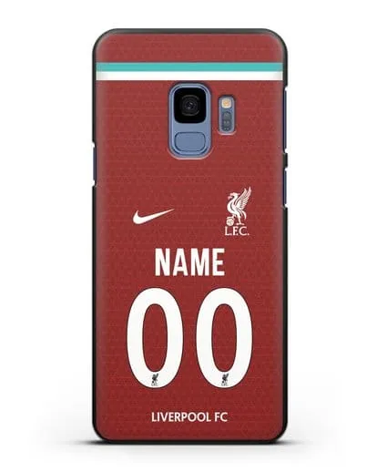 Именной чехол ФК Ливерпуль с фамилией и номером (сезон 2020-2021) домашняя форма силиконовый для Samsung Galaxy S9 [SM-G960F]