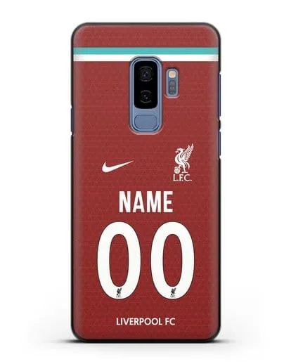 Именной чехол ФК Ливерпуль с фамилией и номером (сезон 2020-2021) домашняя форма силиконовый для Samsung Galaxy S9 Plus [SM-G965F]