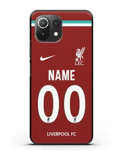 Именной чехол ФК Ливерпуль с фамилией и номером (сезон 2020-2021) домашняя форма силиконовый для Xiaomi 11 Lite