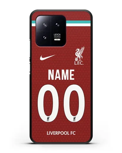Именной чехол ФК Ливерпуль с фамилией и номером (сезон 2020-2021) домашняя форма силиконовый для Xiaomi 13