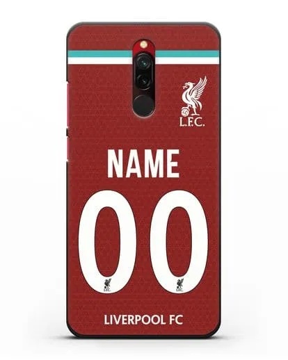 Именной чехол ФК Ливерпуль с фамилией и номером (сезон 2020-2021) домашняя форма силиконовый для Xiaomi Redmi 8