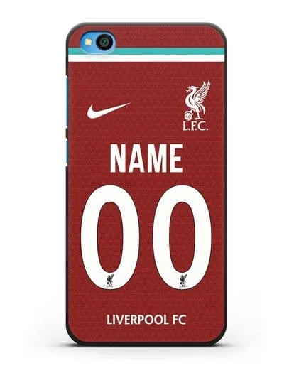 Именной чехол ФК Ливерпуль с фамилией и номером (сезон 2020-2021) домашняя форма силиконовый для Xiaomi Redmi Go