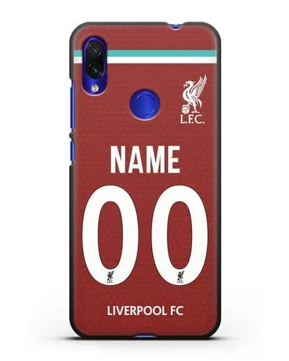 Именной чехол ФК Ливерпуль с фамилией и номером (сезон 2020-2021) домашняя форма силиконовый для Xiaomi Redmi Note 7
