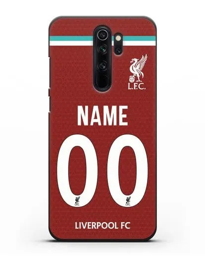 Именной чехол ФК Ливерпуль с фамилией и номером (сезон 2020-2021) домашняя форма силиконовый для Xiaomi Redmi Note 8 Pro