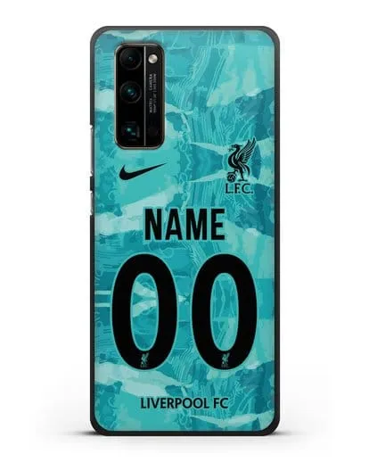 Именной чехол ФК Ливерпуль с фамилией и номером (сезон 2020-2021) гостевая форма силиконовый для Honor 30 Pro Plus
