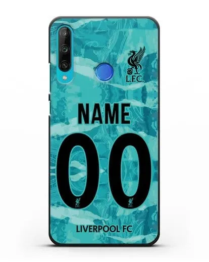 Именной чехол ФК Ливерпуль с фамилией и номером (сезон 2020-2021) гостевая форма силиконовый для Honor 9C