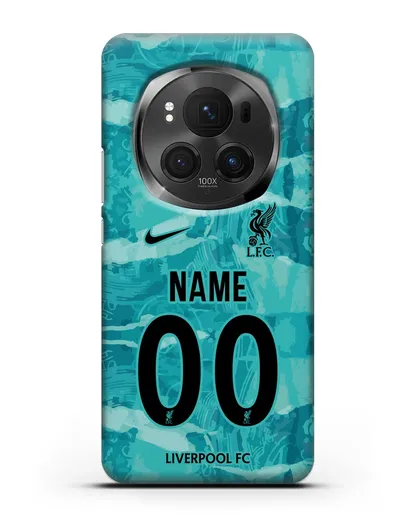 Именной чехол ФК Ливерпуль с фамилией и номером (сезон 2020-2021) гостевая форма силиконовый для Honor Magic 6 Pro