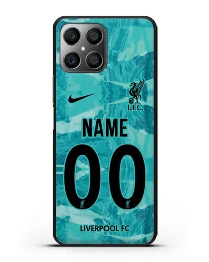 Именной чехол ФК Ливерпуль с фамилией и номером (сезон 2020-2021) гостевая форма силиконовый для Honor X8