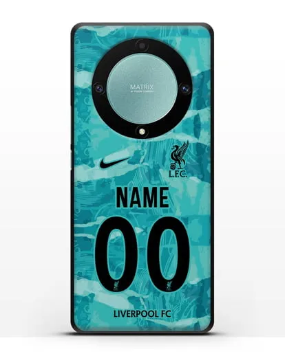 Именной чехол ФК Ливерпуль с фамилией и номером (сезон 2020-2021) гостевая форма силиконовый для Honor X9a