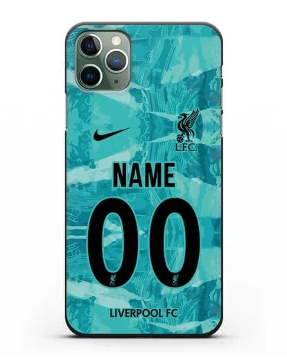 Именной чехол ФК Ливерпуль с фамилией и номером (сезон 2020-2021) гостевая форма силиконовый для iPhone 11 Pro Max
