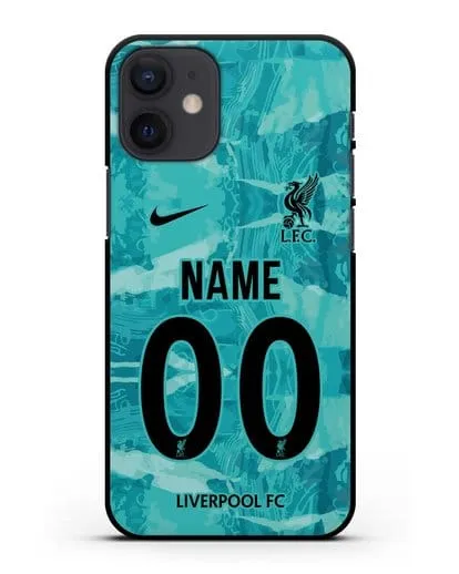 Именной чехол ФК Ливерпуль с фамилией и номером (сезон 2020-2021) гостевая форма силиконовый для iPhone 12 mini
