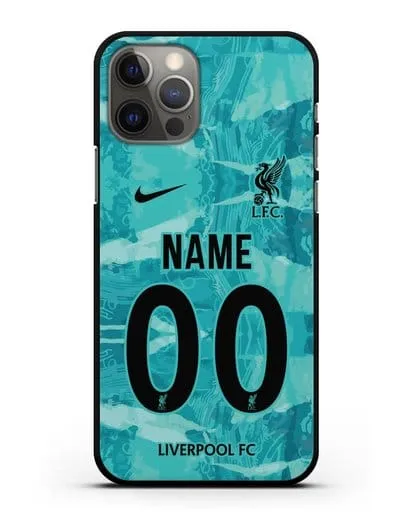 Именной чехол ФК Ливерпуль с фамилией и номером (сезон 2020-2021) гостевая форма силиконовый для iPhone 12 Pro
