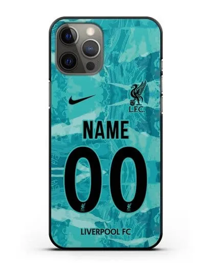 Именной чехол ФК Ливерпуль с фамилией и номером (сезон 2020-2021) гостевая форма силиконовый для iPhone 12 Pro Max
