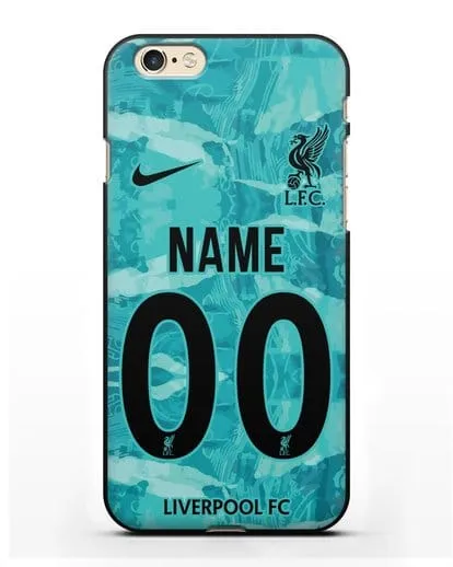 Именной чехол ФК Ливерпуль с фамилией и номером (сезон 2020-2021) гостевая форма силиконовый для iPhone 6