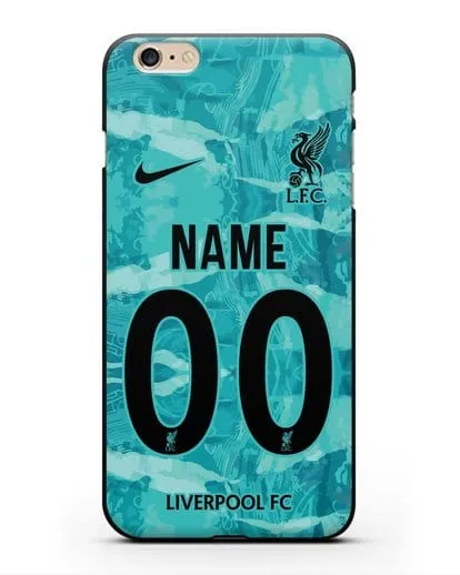 Именной чехол ФК Ливерпуль с фамилией и номером (сезон 2020-2021) гостевая форма силиконовый для iPhone 6 Plus