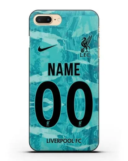 Именной чехол ФК Ливерпуль с фамилией и номером (сезон 2020-2021) гостевая форма силиконовый для iPhone 7 Plus