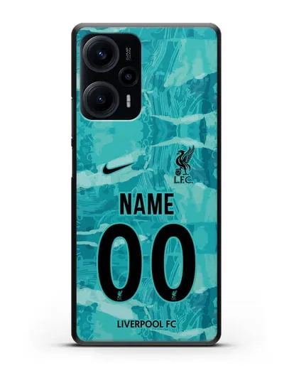 Именной чехол ФК Ливерпуль с фамилией и номером (сезон 2020-2021) гостевая форма силиконовый для Xiaomi Poco F5
