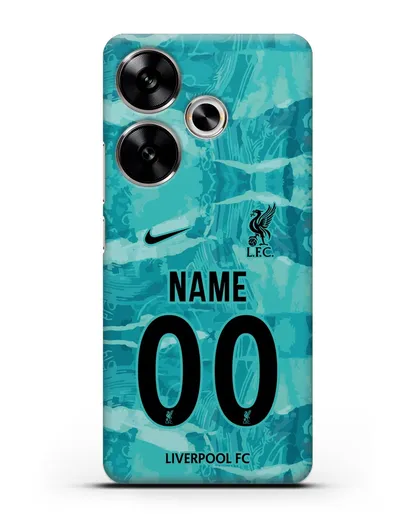 Именной чехол ФК Ливерпуль с фамилией и номером (сезон 2020-2021) гостевая форма силиконовый для Xiaomi Poco F6