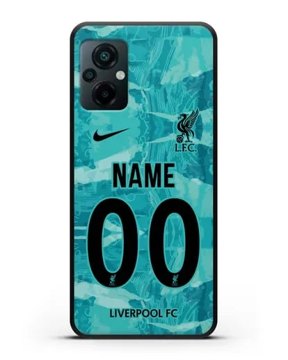 Именной чехол ФК Ливерпуль с фамилией и номером (сезон 2020-2021) гостевая форма силиконовый для Xiaomi Poco M5