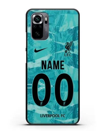 Именной чехол ФК Ливерпуль с фамилией и номером (сезон 2020-2021) гостевая форма силиконовый для Xiaomi Poco M5s