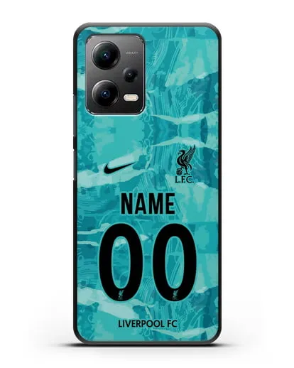 Именной чехол ФК Ливерпуль с фамилией и номером (сезон 2020-2021) гостевая форма силиконовый для Xiaomi Poco X5